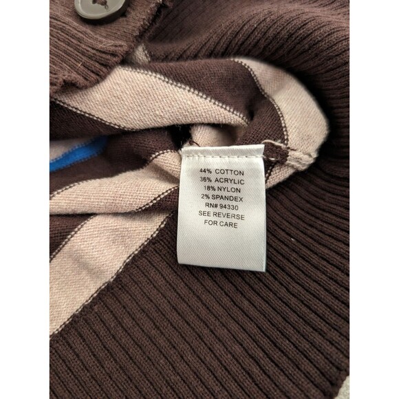 Women's Take Out Button Down Open Front Cardigan 3/4 Sleeve Brown Size Large Y2K - Picture 5 of 8